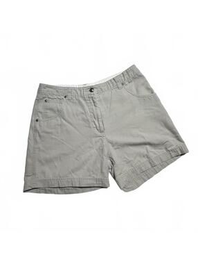 Vintage Woolrich Shorts Women's 10 Stone Light Grey Cotton Chino Flat Front